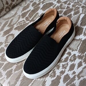 Black Dearfoam Comfort Slip-On Sneakers Sz 9